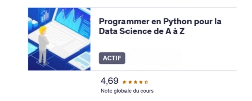 Visuel de la formation Programmer en Python pour la Data Science de A à Z.