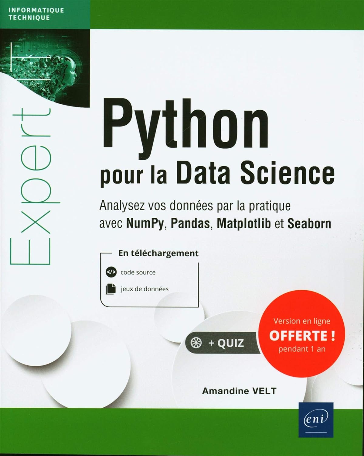 Couverture du livre Python pour la Data Science publié aux éditions ENI.